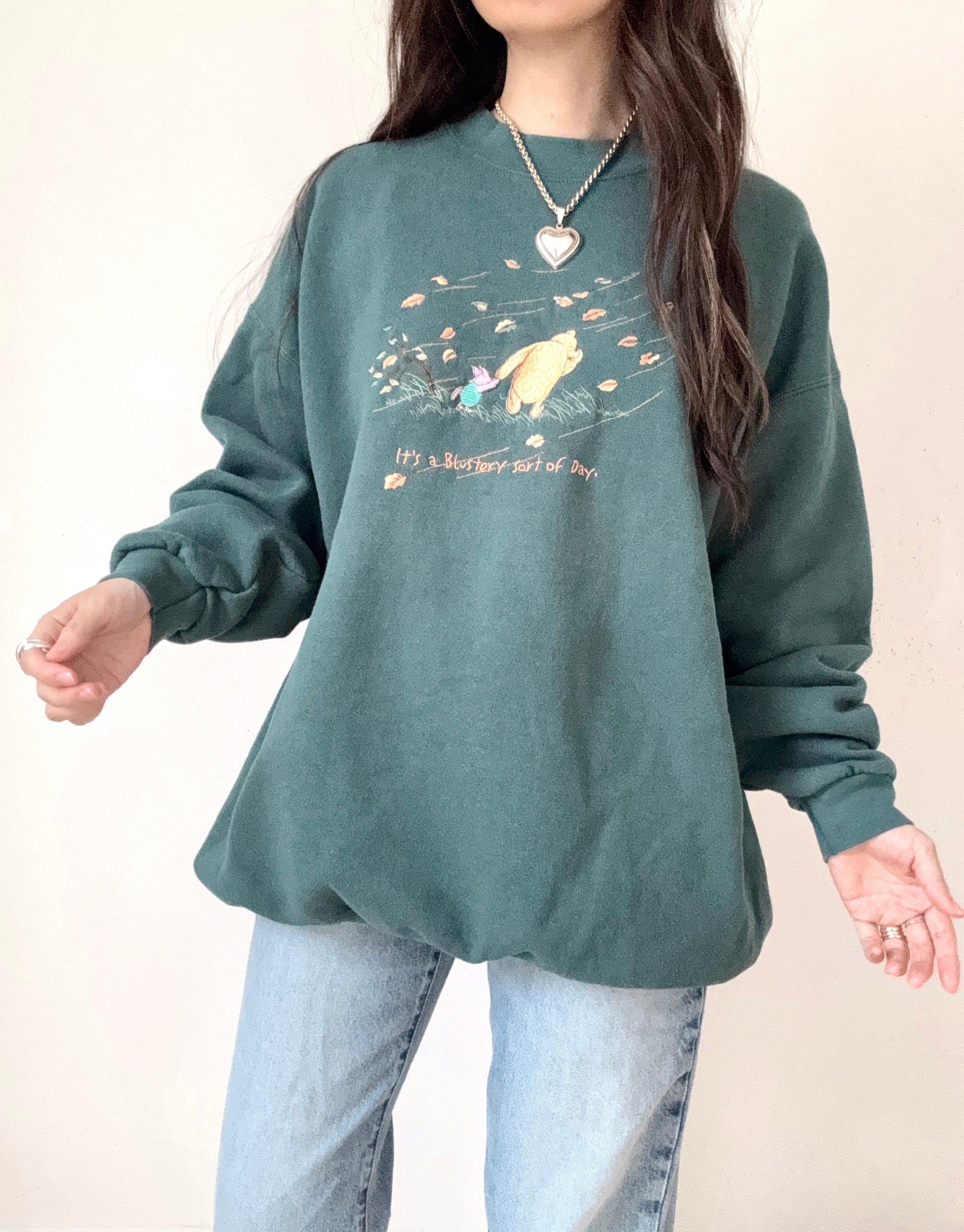 Classic Pooh & Piglet blustery day crewneck