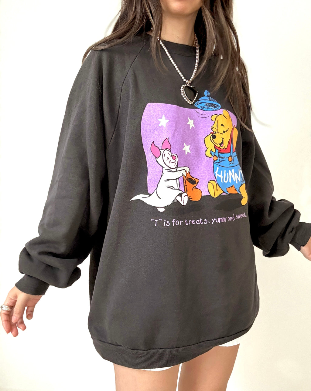 Pooh & Piglet Halloween treats crewneck