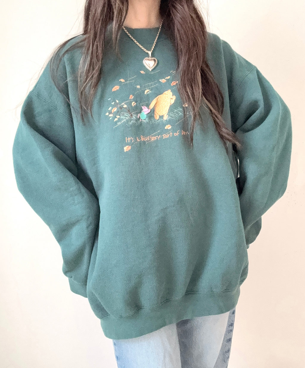 Classic Pooh & Piglet blustery day crewneck