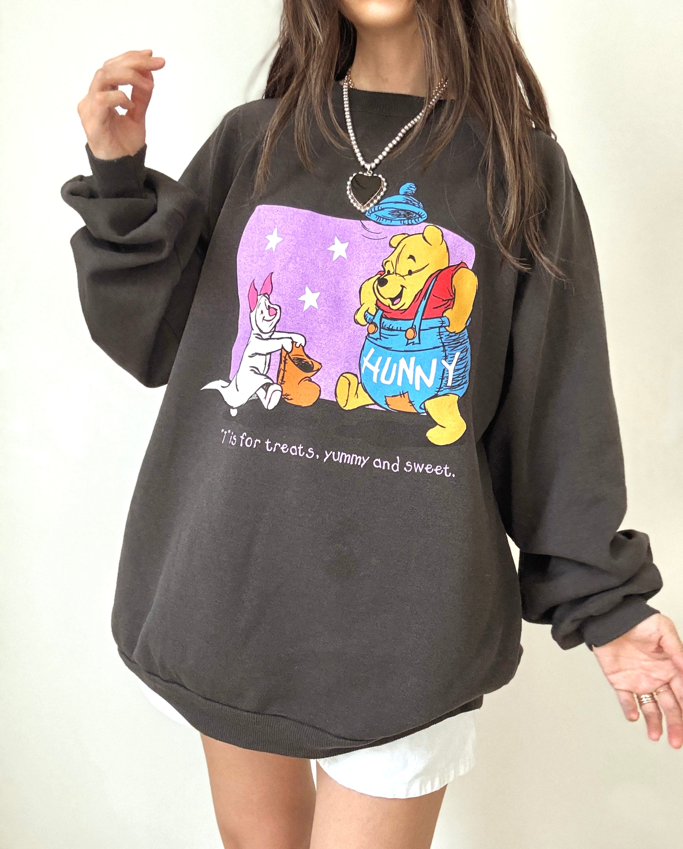 Pooh & Piglet Halloween treats crewneck