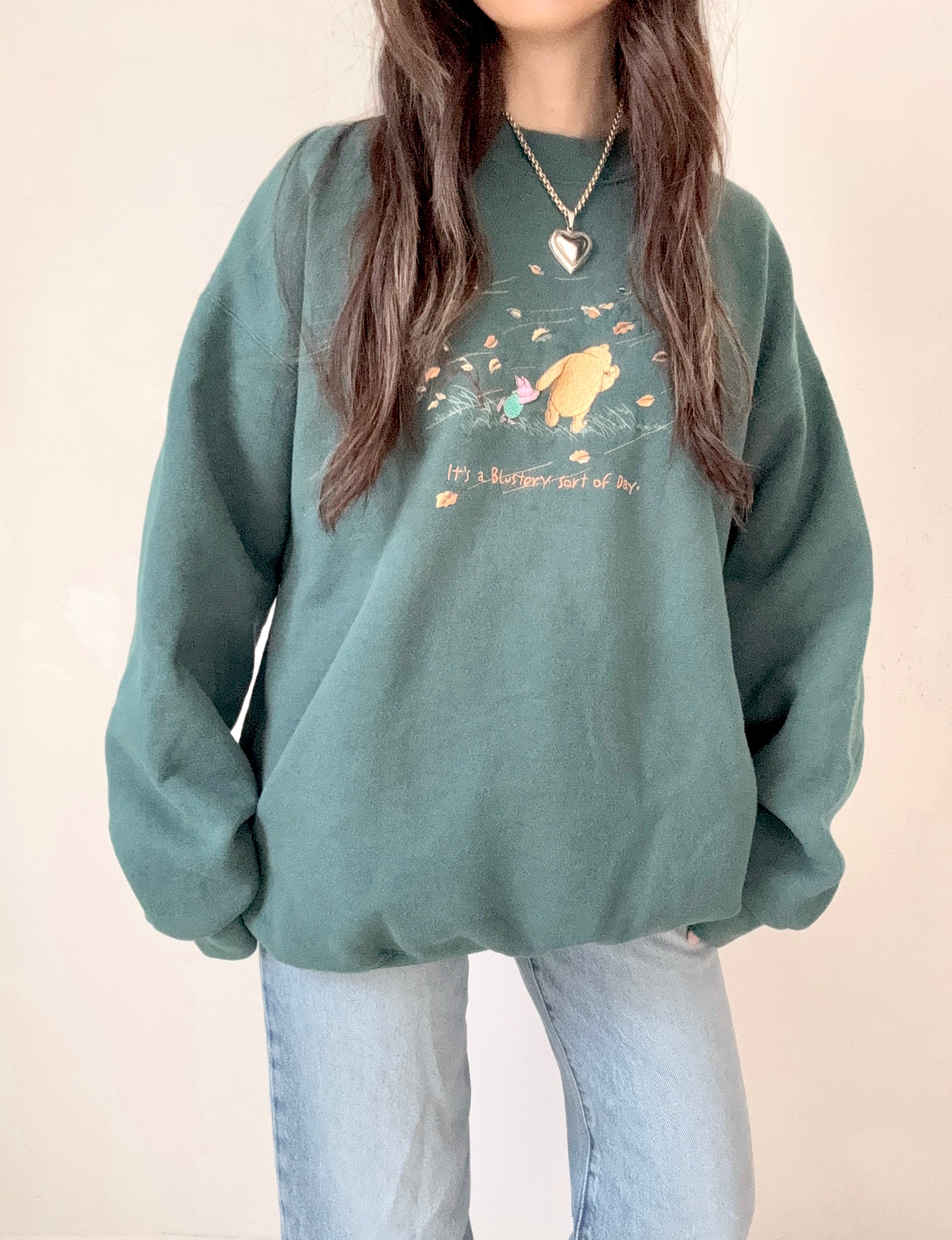 Classic Pooh & Piglet blustery day crewneck