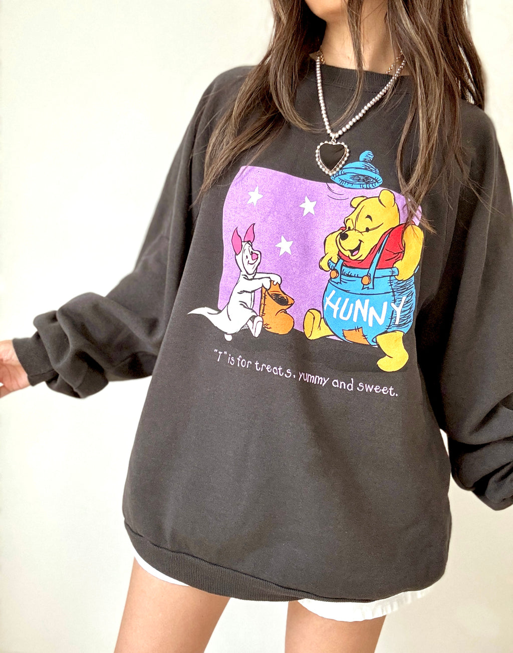 Pooh & Piglet Halloween treats crewneck