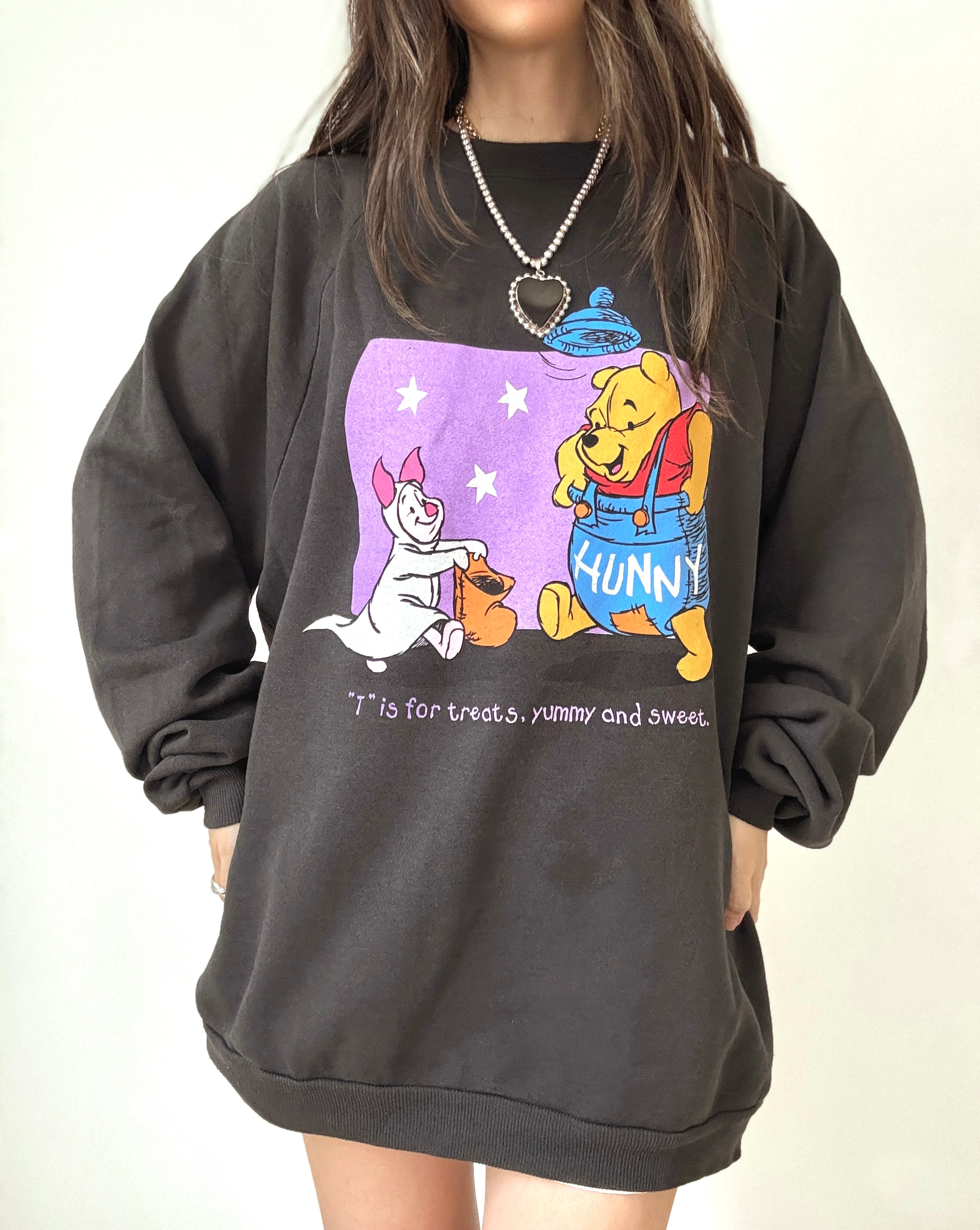 Pooh & Piglet Halloween treats crewneck