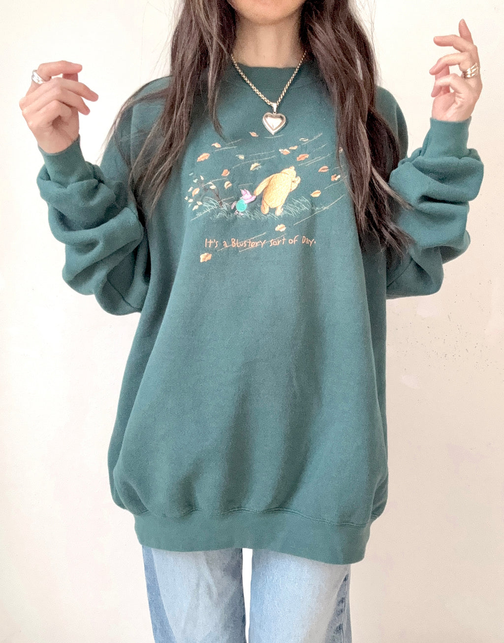 Classic Pooh & Piglet blustery day crewneck