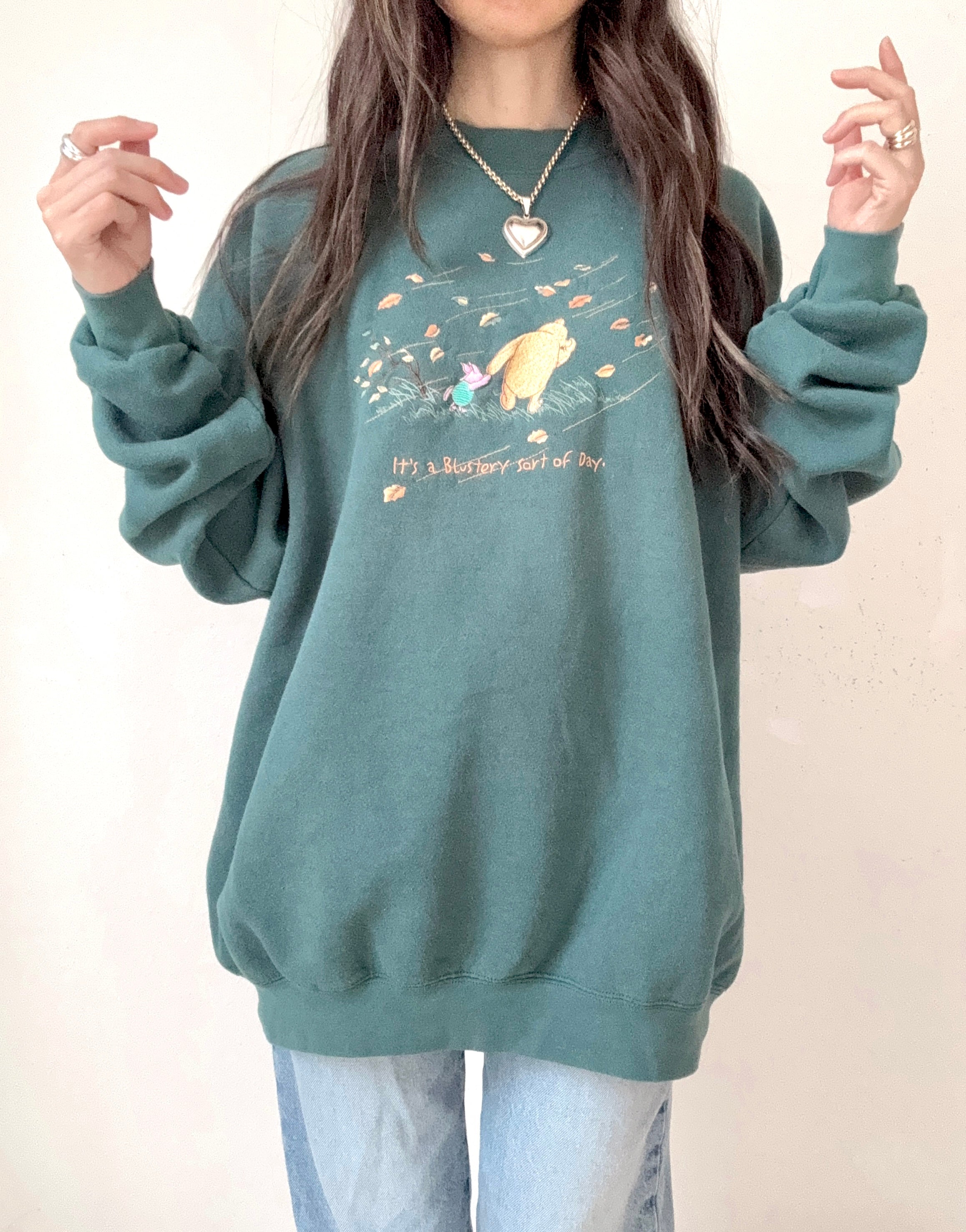 Classic Pooh & Piglet blustery day crewneck